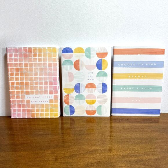 3 Pack Notebooks Notes Journal Lined Paper 80 Pages Each 5.5 x 7.95 Colorful - Picture 1 of 7